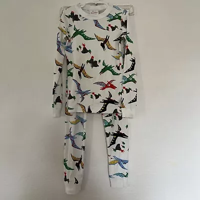 $19.99 • Buy Hanna Andersson Boys Dinosaur Volcano Pajamas Size 8 Organic Cotton 2 Pc Set EUC