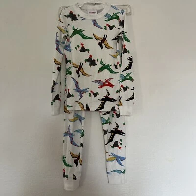 $19.99 • Buy Hanna Andersson Boys Dinosaur Volcano Pajamas Size 8 Organic Cotton 2 Pc Set EUC