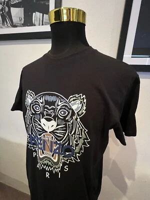 $59 • Buy Kenzo 100% Cotton Black Logo Print Tee Size XL Regular Fit