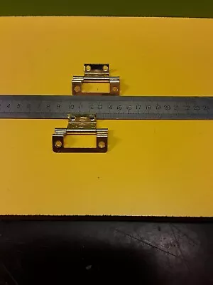 1 Pair CRANKED CABINET HINGES 51mm Brassed  • £3