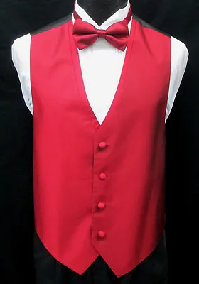 Men's Jean Yves Diamond Fullback Tuxedo Vest & Tie Formal Wedding Prom Discount • $11.95