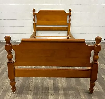 Vintage Twin Size Canont Ball Style Maple Poster Bed • $725