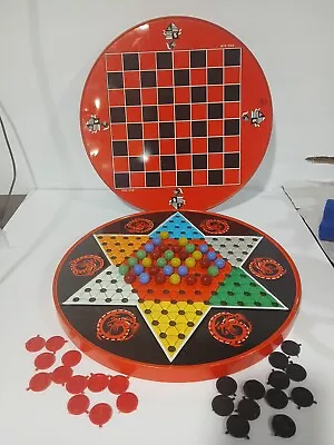 Vintage Ohio Art Chinese Checkers Tin Litho Game Complete Glass Marbles Checkers • $29.99