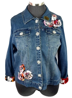 £47.68 • Buy Collective Works Of Berek Jean Jacket Plus Size 2X Medium Denim & Stock Show Pin