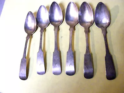 Vtg C Gennet Jr Six Tea Spoons With Mono 6  Each  Free S/H • $124.99