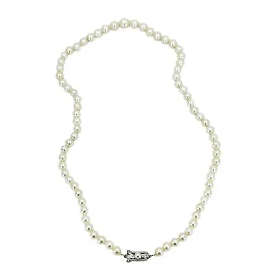 14K White Gold Mikimoto Graduated Akoya Saltwater Cultured Pearl Necklace Vtg 22 • $1550