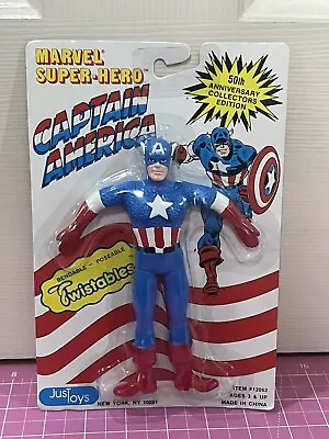 1989 Just TOYS NY Marvel's CAPTAIN AMERICA TWISTABLES Figure NEW In Package • $10.99