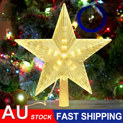 Christmas Tree Topper Treetop Lights LED Star Light Xmas Party Decor Ornament AU • $10.90