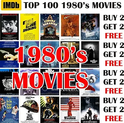 IMDb Top 100 Greatest Movies 1980s Posters A4 A3 Size BUY 2 GET 2 FREE (pt17) • £3.99
