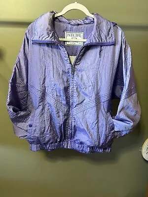 Vintage Pacific Trail Womens Sz Large Full-Zip Windbreaker Jacket Purple Pockets • $25