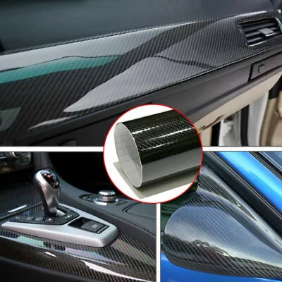 5D Black Superb Carbon Fiber Vinyl Wrap Roll Film Sticker Car Sheet Silver • $34.47