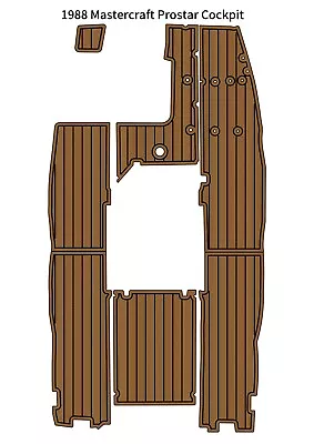 1988 Mastercraft Prostar Cockpit Pad Boat EVA Foam Faux Teak Deck Floor Mat • $745