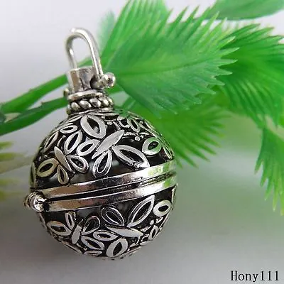 2pcs Retro Silver Brass Mexican Bola Ball Chime Charm Harmony Locket 29*27*22mm • £5.23