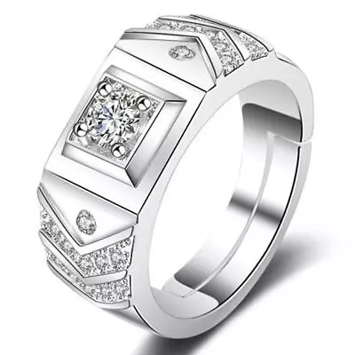 Men's  White Sapphire 925 Sterling Silver Ring  Statement Jewelry • $34.95