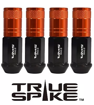 20 True Spike 70mm 1/2  Steel Lug Nuts Orange Tuner Caps For Ford Lincoln • $139.95