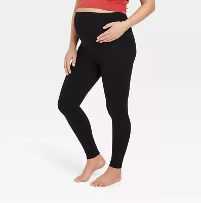 Isabel Maternity Ingrid & Isabel Black Over Belly Active LARGE Leggings 9634 8A • $12.99