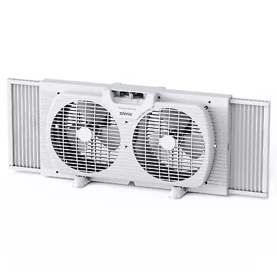 9  3-Speed Dual Window Fan Fully Assembled (22  To 33-1/2 ) White • $26.99