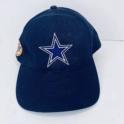 Dallas Cowboys NFL Football Vintage 90s Logo Athletic Strapback Hat Miller Lite • $13.39