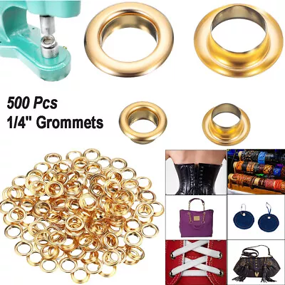 500 Grommet Kit 1/4  Inside Diameter Grommet Setting Tool Metal Eyelets +Washer • $9.99