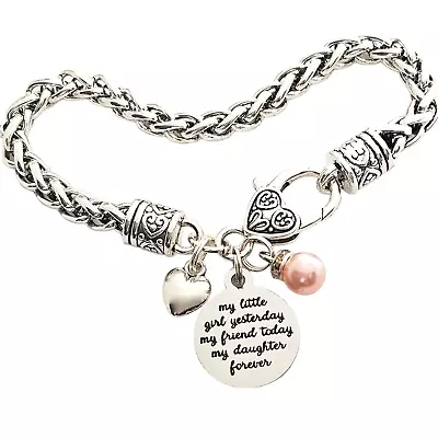 Daughter Charm Bracelet Gift From Mom Dad Bride Gift My Little Girl For Women We • $51.99