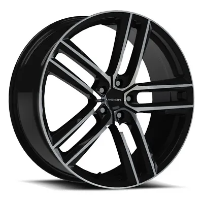 18x8.5 Vision 475 Clutch Gloss Black Machined Face Wheels 5x112 (38mm) Set Of 4 • $853.60