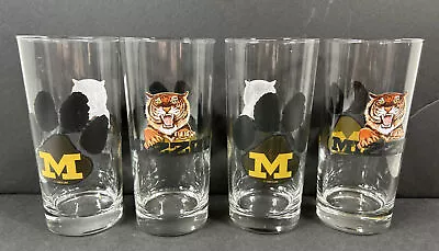 4 Vintage University Of Missouri Football Glass 1980's Tumbler Mizzou Tigers MU • $29.95