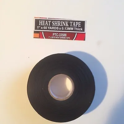 1 X 60 YARDS BLACK HEAT SHRINK TAPE • $10.99