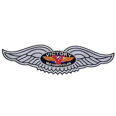 Victory Motorcycles Silver Wing Jacket Back Patch - 11 X 3 Inch Iron On Sew On • $17.99