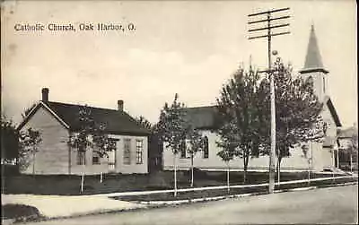 Oak Harbor Ohio OH Catholic Church C1910 Postcard • $6.63