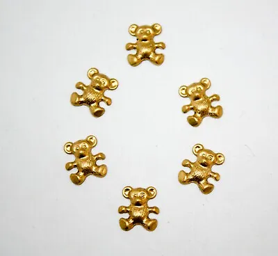 £2.50 • Buy 10 X Brass Teddy Bear Component Metal Findings Jewellery Making  BC409