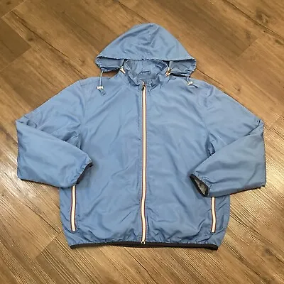 Eddie Bauer Rain Jacket Mens Blue Large Hooded Waterproof • $25.95