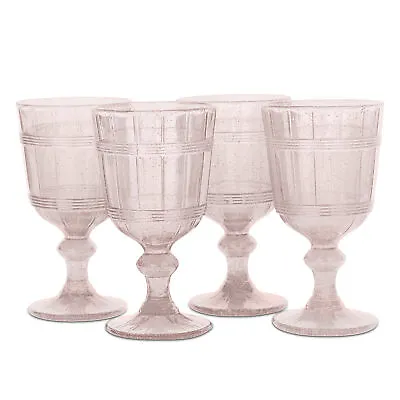 American Atelier Vintage Bubbles Wine Glasses Set Of 4 11-Ounce Capacity Pink • $29.99