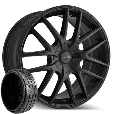 (Set Of 4) TR60 17x7.5 5x100/5x4.5  Matte Black Rims W/225/55R17 Advanta Tires • $1221.99