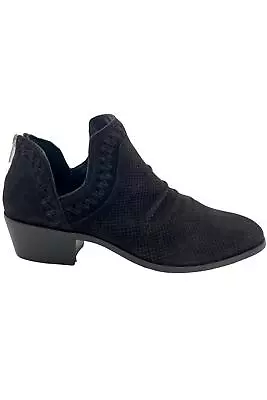 Vince Camuto Perforated Suede Ankle Booties Palmina Black • $33.59