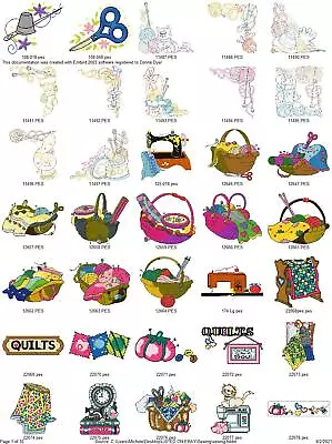 505 Sewing & Craft Embroidery Machine Designs Collection Pes Hus Jef Dst Exp Vp3 • $7.95