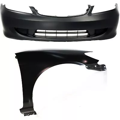 Bumper Cover Kit For 2004-2005 Honda Civic Front 2pc With Fender • $188.91