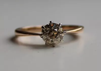 Beautiful 18ct Yellow Gold 0.50ct Old Cut Diamond 8 Claw Set Solitaire Ring  • £215