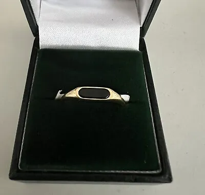 14K Yellow Gold ONYX Single Stone Ring 585 • £120