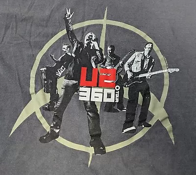 U2 360 Tour 2010 Official Double Sided Tour Dates Large Concert Tee Shirt  • $24.69