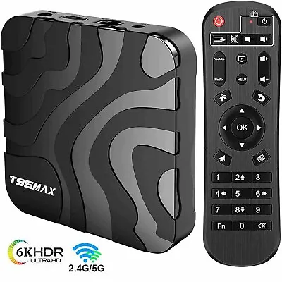 T95 MAX Smart Android 12.0 TV Box Quad Core 16GB UHD 5G WiFi 6K Media Player • £25.99