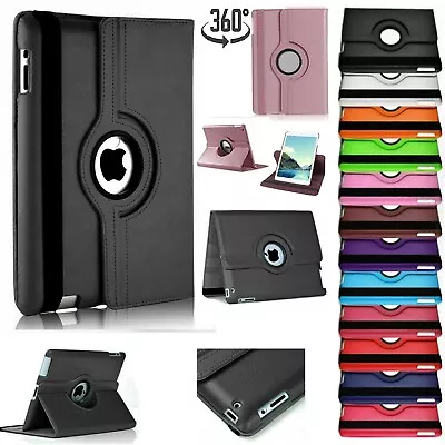 For Apple IPad 3 (2012) 9.7  A1416 A1430 A1403 360° Rotating PU Leather Case • £6.99