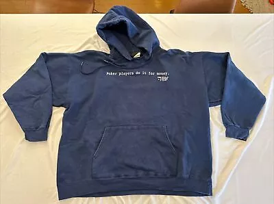 Navy Blue Hoodie World Series Of Poker XL  “Poker Players Do It For The Money” • $34.99