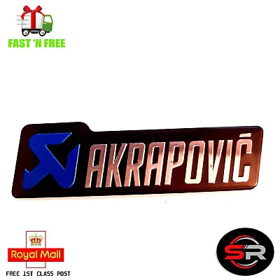 Akrapovic 3D Exhaust Sticker Heat Resistant Aluminium 100x30 Metal NEW UK BLUE🔥 • $6.16