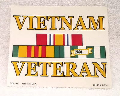VIETNAM VETERAN Military Clear Vinyl Window Decal  DC8144 EE • $4.99