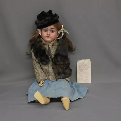 21  Vintage Max Handwerck Bisque Head Doll W/Hand Sewn Clothes Composition • $80.24