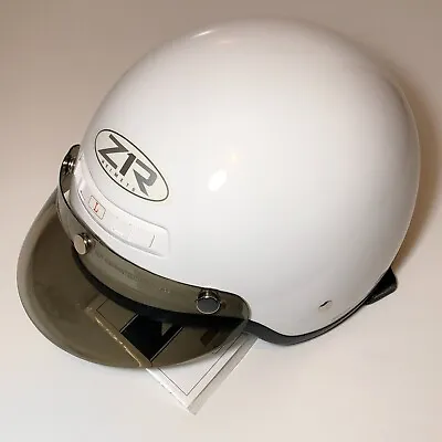 Z1R Drifter DOT Motorcycle Helmet Model ZRP-2M White W/ Half Visor Size L • $34.95