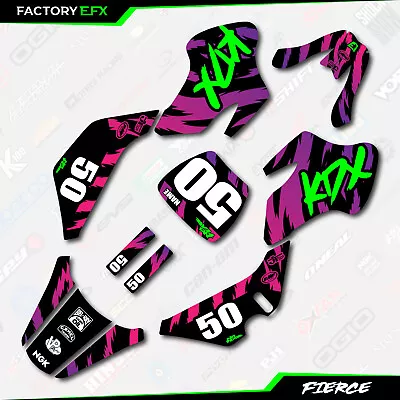 Black Retro Fierce Racing Graphics Kit Fits 03-06 Kawasaki Kdx50 Kdx 50 Decal • $39.99