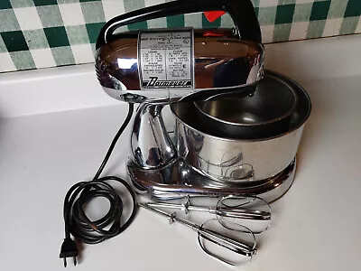 Vintage Dormeyer 10 Speed Silver Star Mixer Model 4400 W/2 Mixing Bowls Shiny! • $69