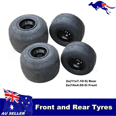 Set (x4) Slick Road Tire / Tyre And Rim Wheels 10x4.50-5 11x7.10-5 Go Kart Buggy • $269.95