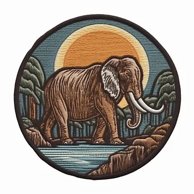 Wooly Mammoth Embroidered Applique Patch - Ice Age Animal Badge (Iron On) • $9.87